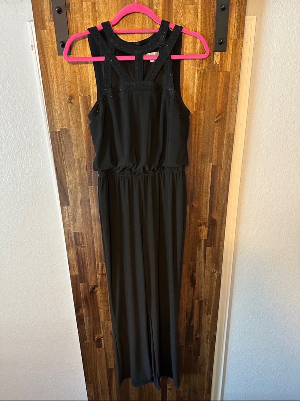 Spense Black Sleeveless Jumpsuit with Racer Straps